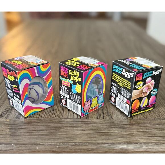 Schylling NeeDoh Jelly Hops, Swirlie Eggs, Dippin' Dazzler Easter New SET OF 3 - Picture 9 of 12